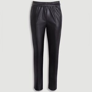Ann Taylor Factory faux-leather pull-on ankle pants EUC
